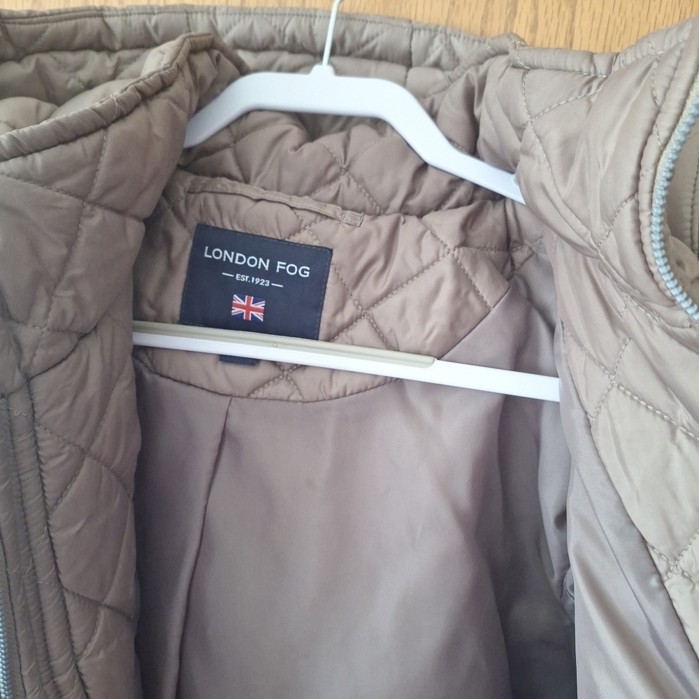 London Fog Women's Taupe Quilted Puffer Coat - Picture 7 of 13